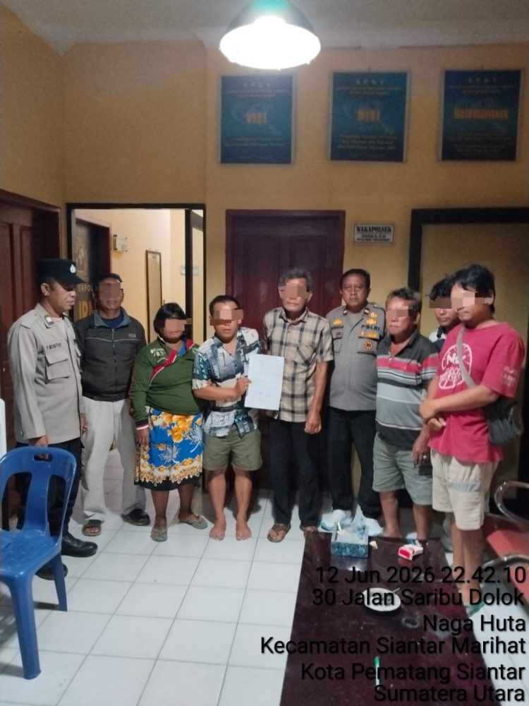 Problem Solving Polsek Siantar Marihat Berhasil Redam Keributan, Dua Warga Sepakat Berdamai