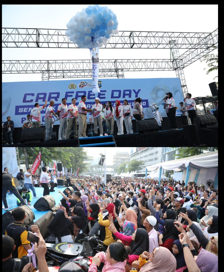 Lapangan Merdeka Bergemuruh, Ribuan Warga Ikuti Car Free Day Hari Bhayangkara ke-80
