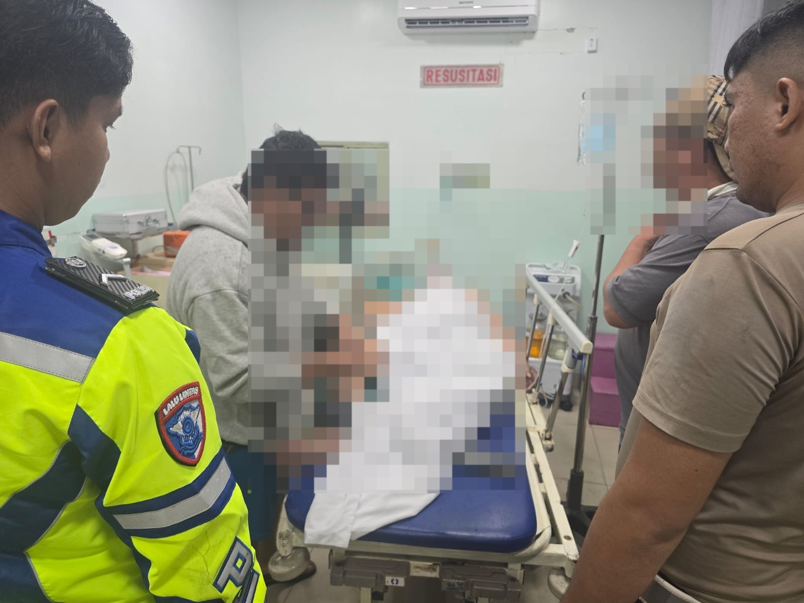Respon Cepat 110, Unit Gakkum Sat Lantas Polres Pematangsiantar Cek TKP Laka Lantas di Jalan Besar Sidamanik