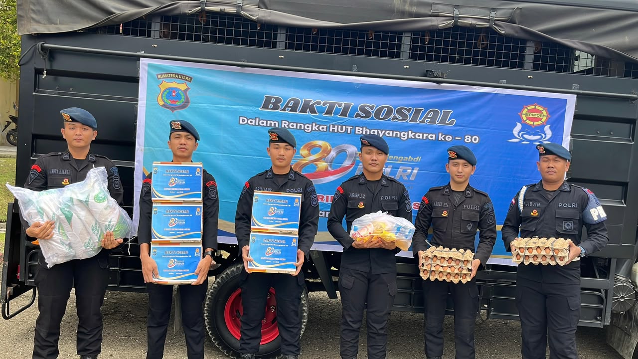 Minggu Kasih HUT Polri ke-80, Brimob Sumut Tebar Kepedulian dan Harapan di Panti Asuhan Monaco Gunungsitoli