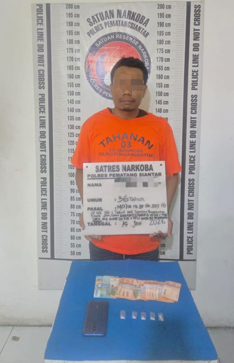 Satresnarkoba dan Polsek Siantar Marihat Ringkus Pemilik 5 Paket Sabu di Jalan Melanthon Siregar
