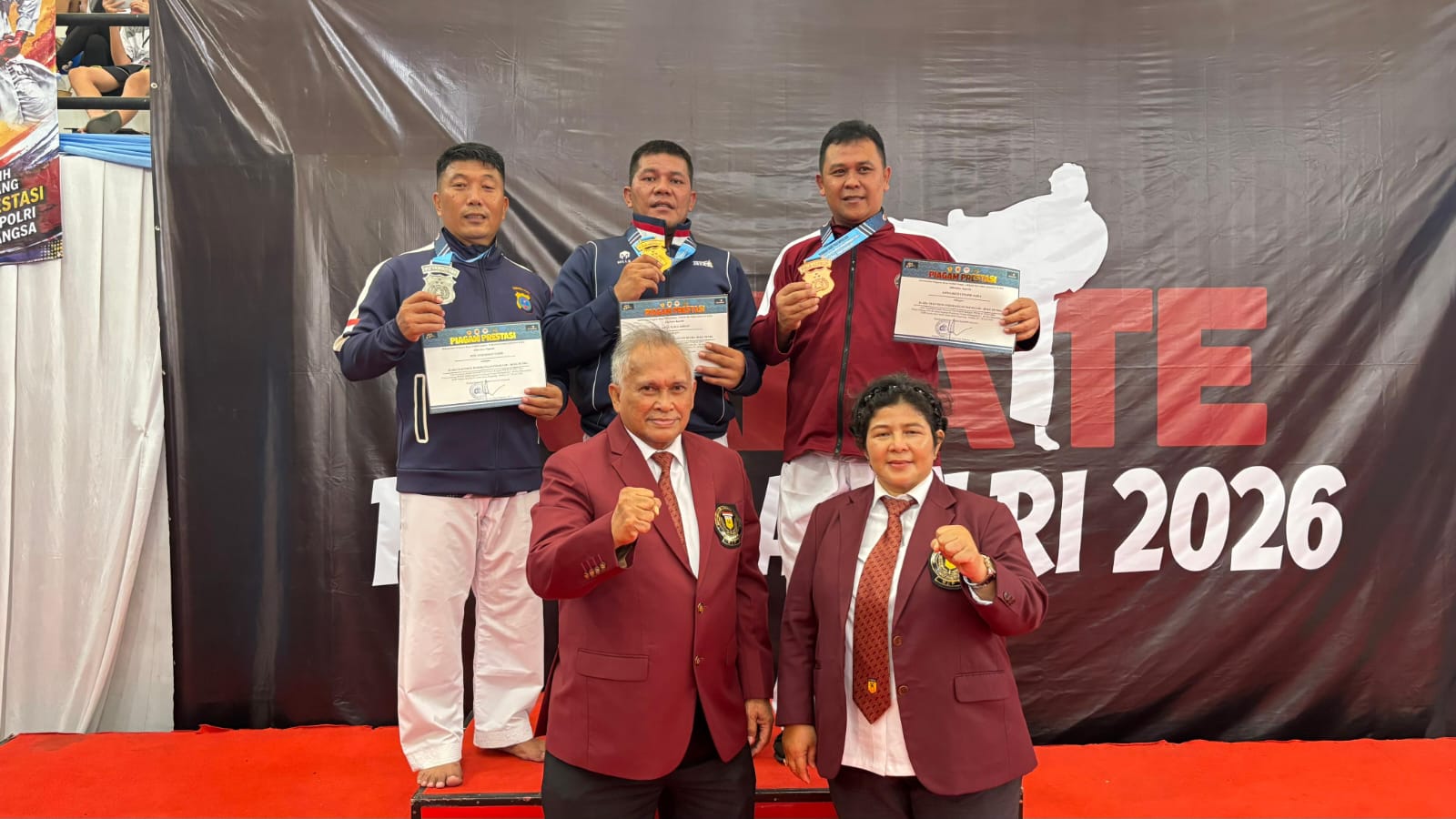 Personel Brimob Polda Sumut Sabet Tiga Gelar di Kejuaraan Karate Piala Kapolri 2026, Dansat Brimob Beri Apresiasi
