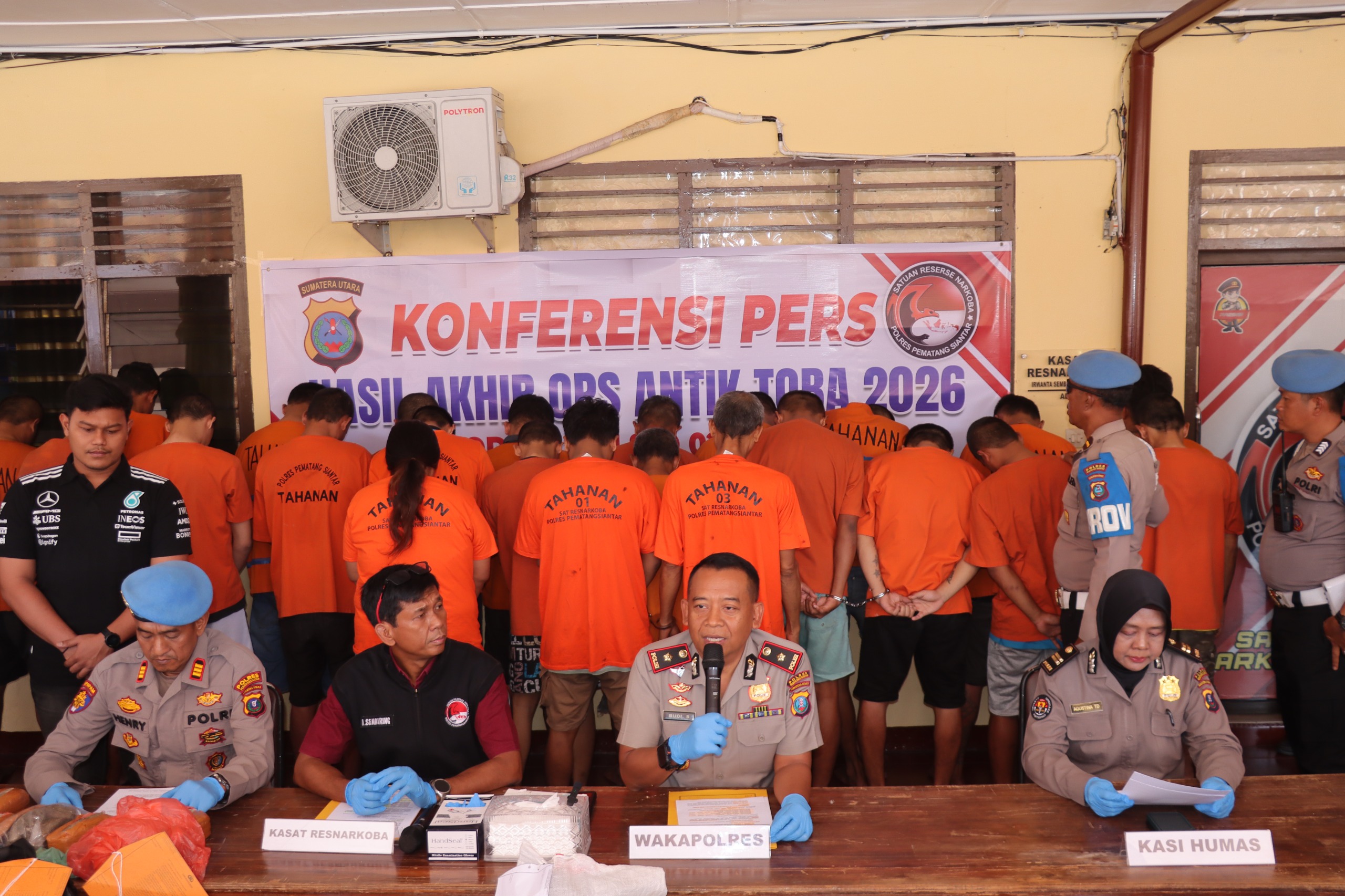 Polres Pematangsiantar Ungkap 18 Kasus Narkotika Selama Ops Antik Toba 2026, Amankan 29 Tersangka