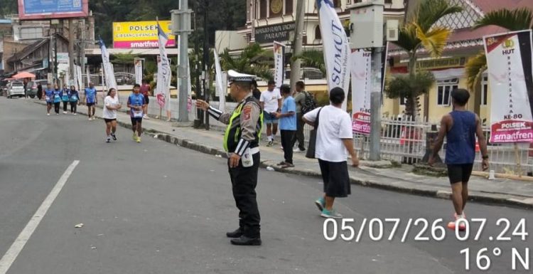 Polres Simalungun Kawal Ketat Run Fun Parapat 2026, Ratusan Pelari Semarakkan Destinasi Wisata Danau Toba
