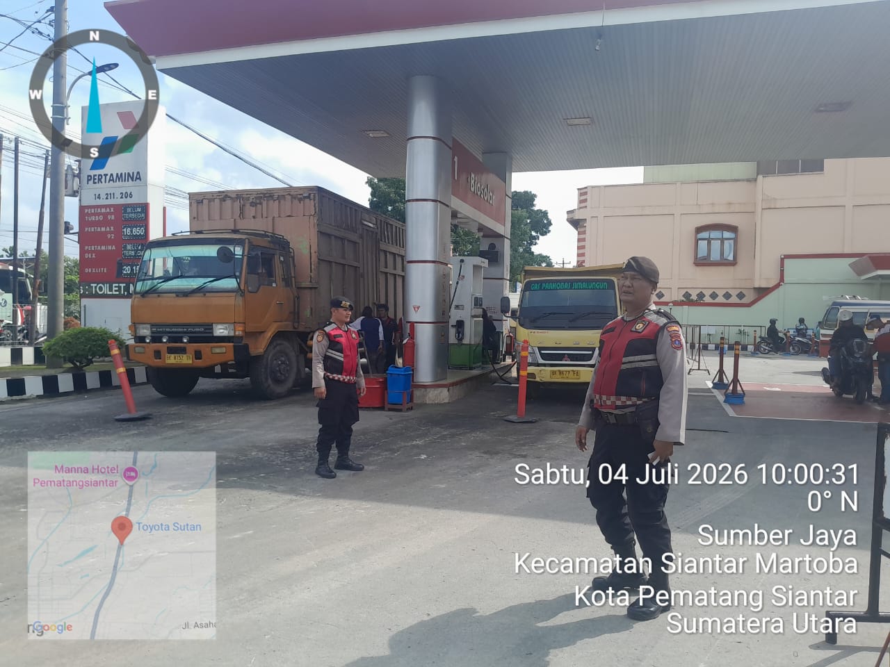 Sat Samapta Polres Pematangsiantar Monitoring SPBU, Pastikan Pengisian BBM Aman dan Kondusif