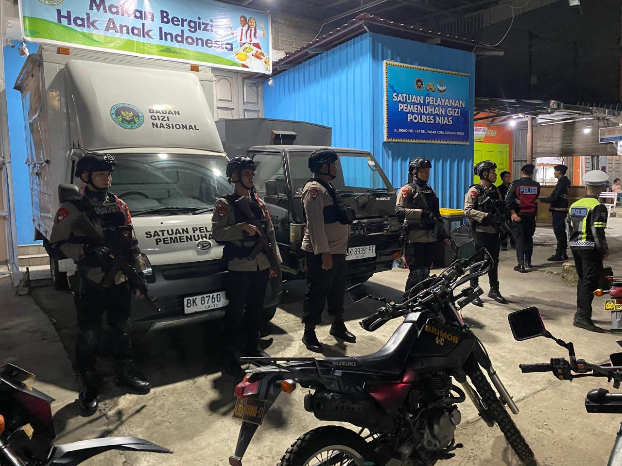 Brimob Polda Sumut dan Polres Nias Perketat Patroli Malam, Gunungsitoli Dipastikan Tetap Aman dan Kondusif