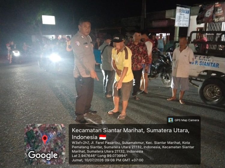 Respons Cepat Laporan Call Center 110, Unit Gakkum Polres Pematangsiantar Tangani Kecelakaan di Jalan Jambu