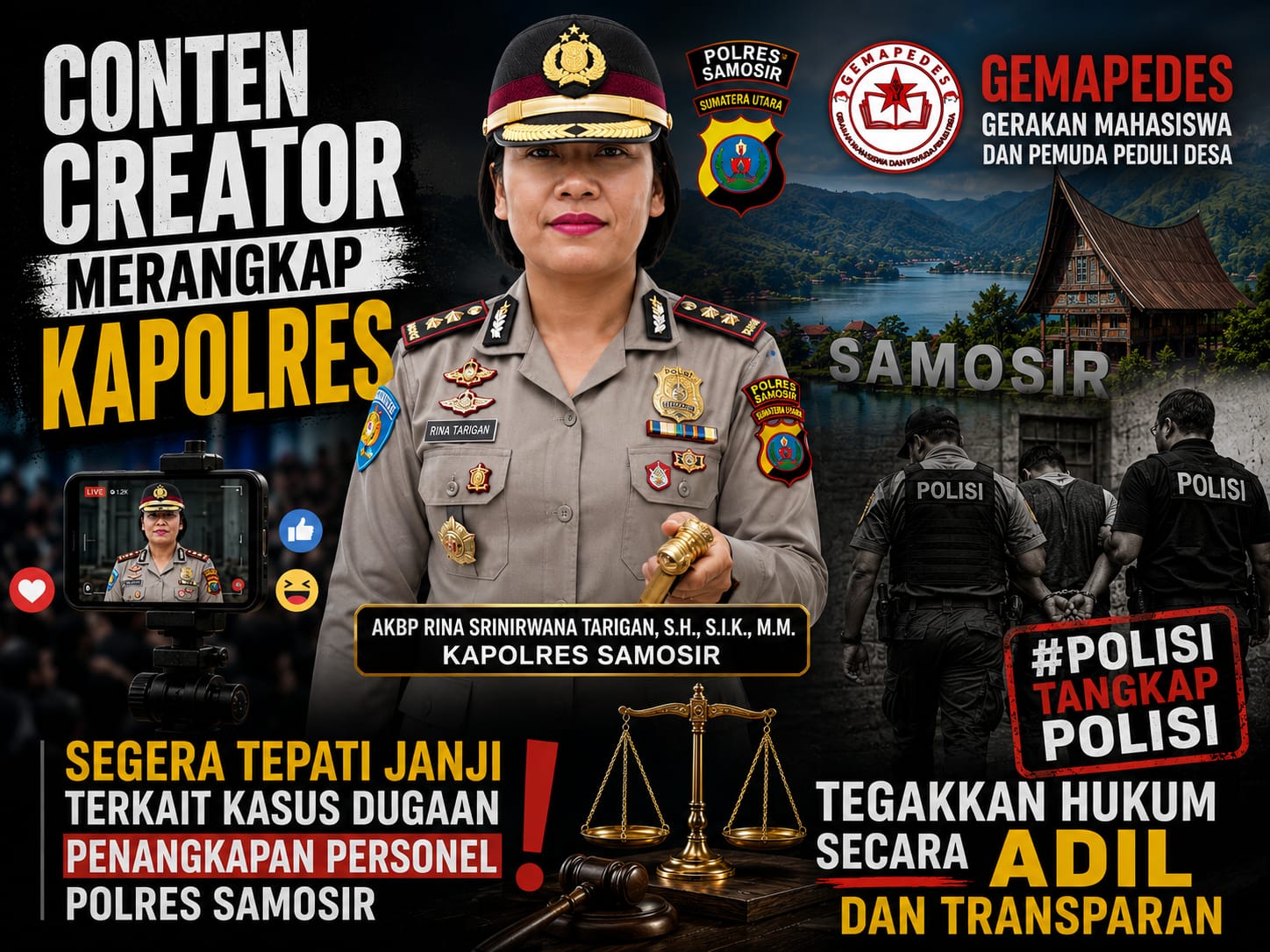 Kasus Dugaan Narkoba Oknum Polisi Samosir Memanas, GEMAPEDES Tagih Transparansi dan Evaluasi Total Kapolres