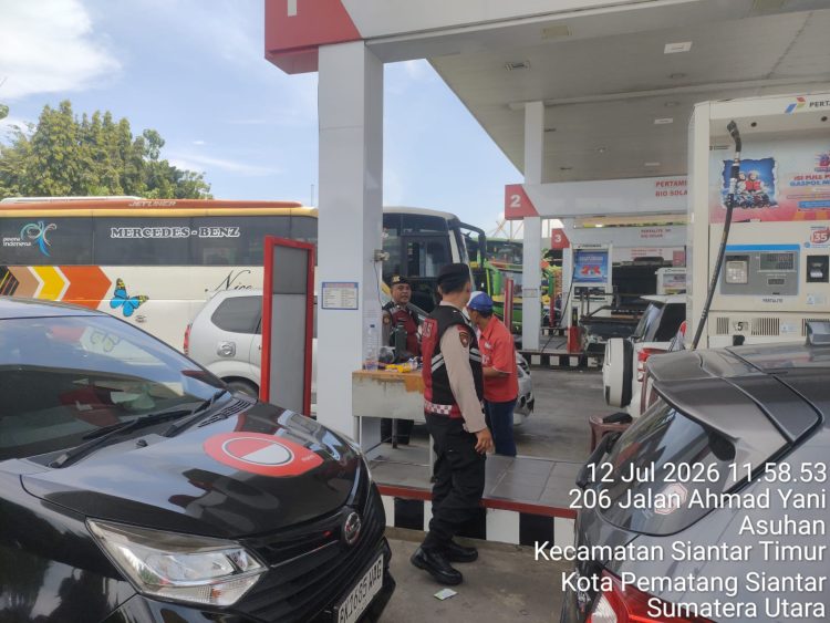 Sat Samapta Polres Pematangsiantar Pantau Stok BBM di Sejumlah SPBU, Pastikan Distribusi Aman dan Kondusif