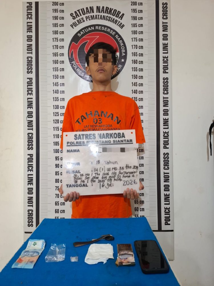 Remaja 18 Tahun Diciduk Satresnarkoba Polres Pematangsiantar, Dua Paket Sabu 1,53 Gram Disita