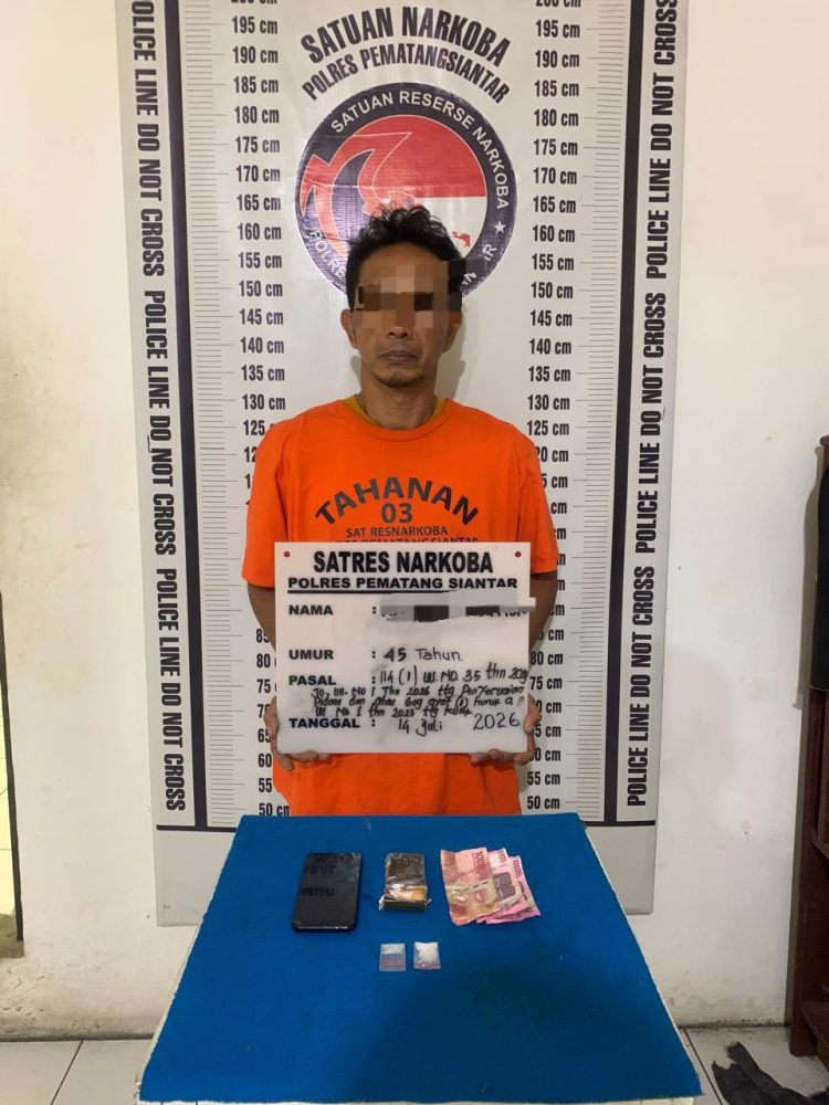 Residivis Narkoba Tak Berkutik, Satresnarkoba Polres Pematangsiantar Sita 2 Paket Sabu 1,87 Gram