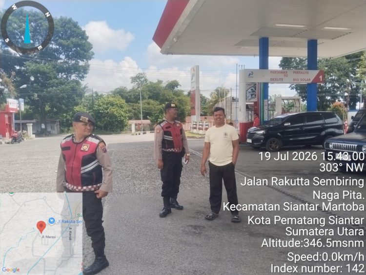 Sat Samapta Polres Pematangsiantar Siaga di SPBU, Pastikan Pengisian BBM Aman dan Kondusif