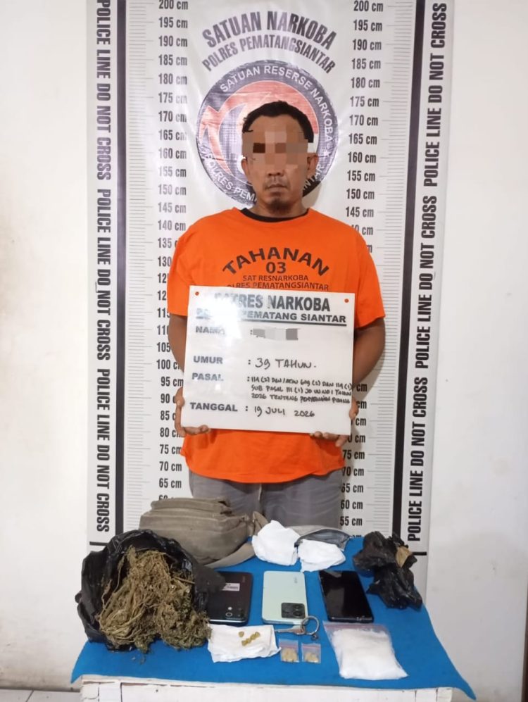 Satresnarkoba Polres Pematangsiantar Gagalkan Peredaran Narkoba, 100 Gram Sabu, Ganja dan 20 Butir Ekstasi Disita