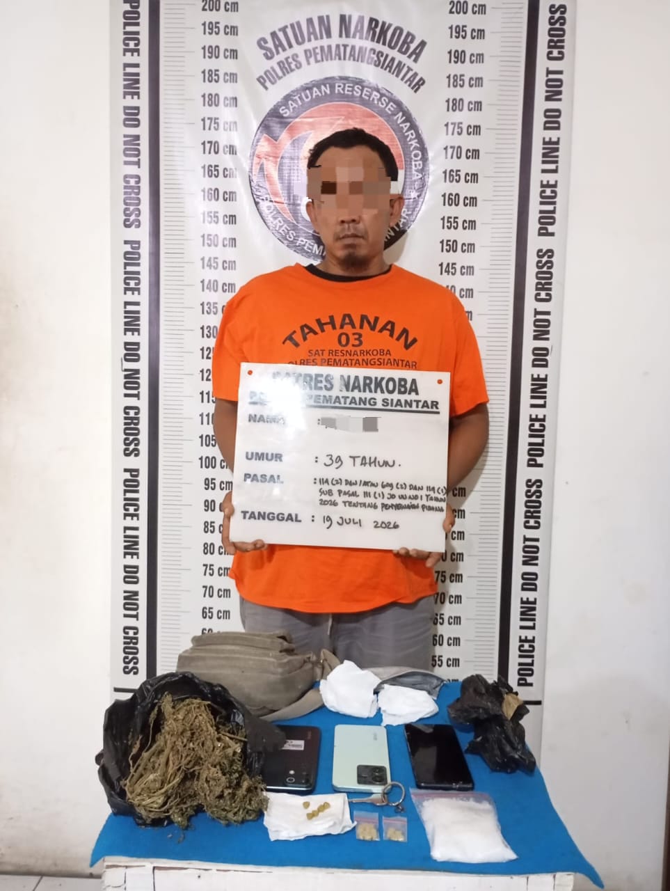 Satresnarkoba Polres Pematangsiantar Gagalkan Peredaran Narkoba, 100 Gram Sabu, Ganja dan 20 Butir Ekstasi Disita