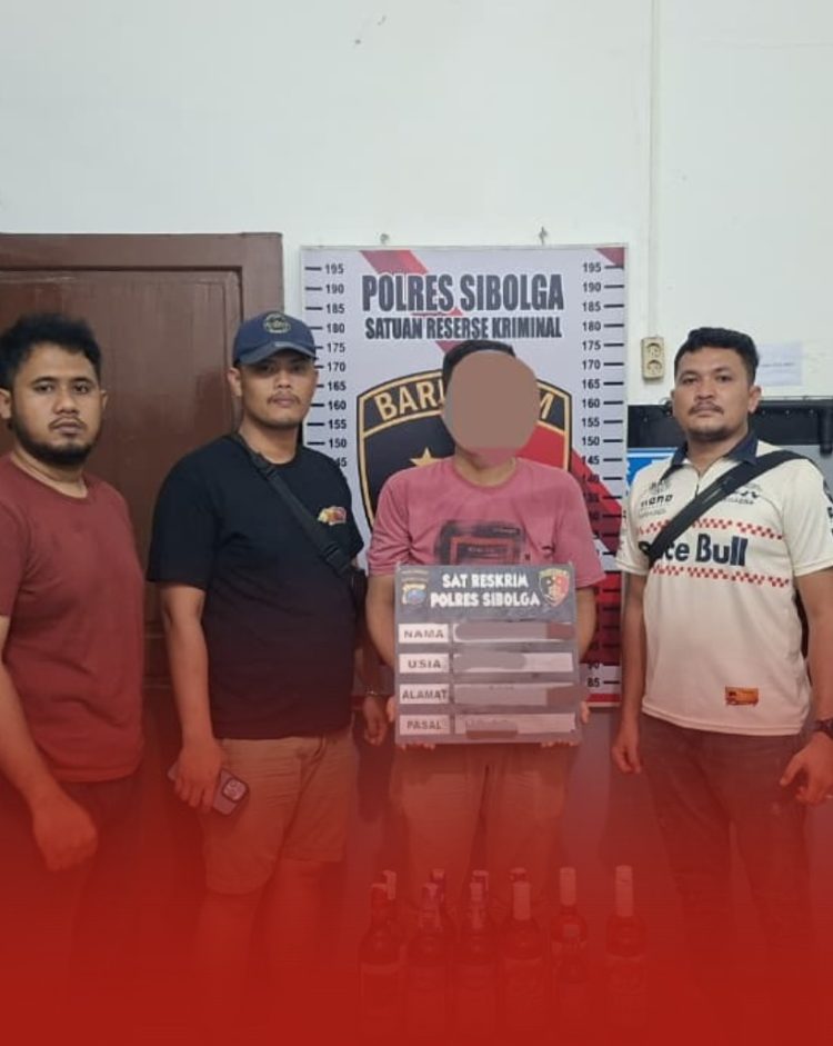 Berantas Penyakit Masyarakat, Polres Sibolga Amankan Penjual Miras Ilegal dan Sita Belasan Botol