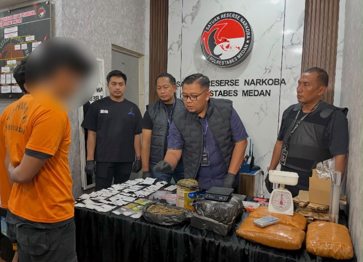 Polrestabes Medan Gulung Jaringan Narkoba Antar Pulau, Modus Kirim Paket Berkedok Elektronik