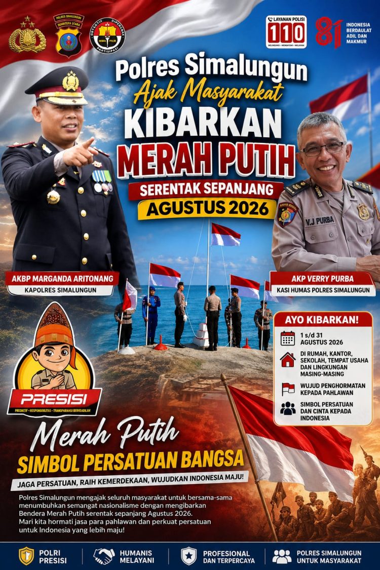 Polres Simalungun Serukan Kibarkan Merah Putih Sebulan Penuh, Kobarkan Semangat Nasionalisme di Hari Kemerdekaan