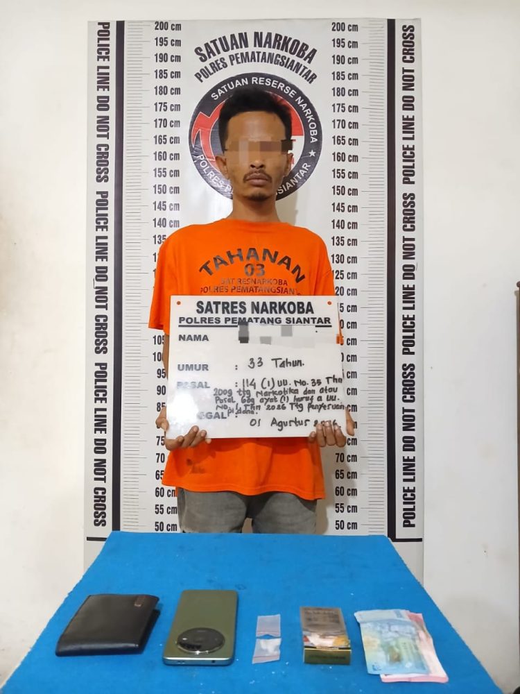 Baru Bebas, Residivis Narkoba Diciduk Lagi di Pematangsiantar, Dua Paket Sabu Jadi Barang Bukti