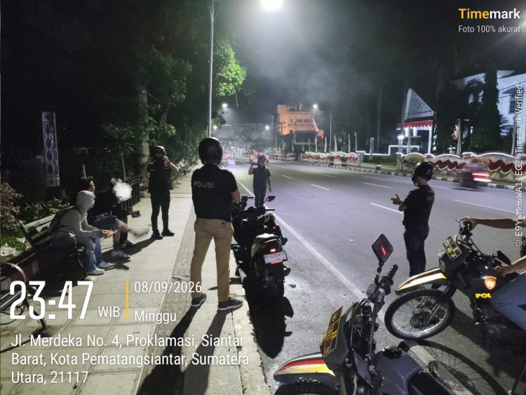 Malam-Malam Sisir Kota, Timsus Dayok Mirah Polres Pematangsiantar Cegah Geng Motor hingga Tawuran