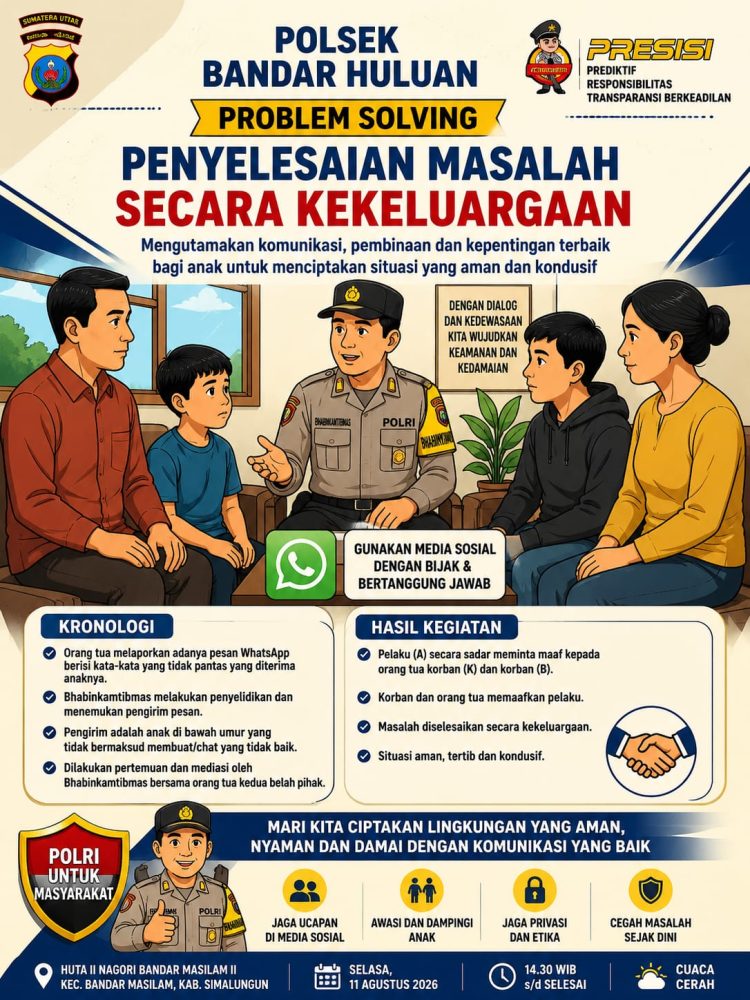 Pesan WhatsApp Picu Perselisihan Dua Anak di Bandar Masilam, Bhabinkamtibmas Turun Tangan hingga Berujung Damai