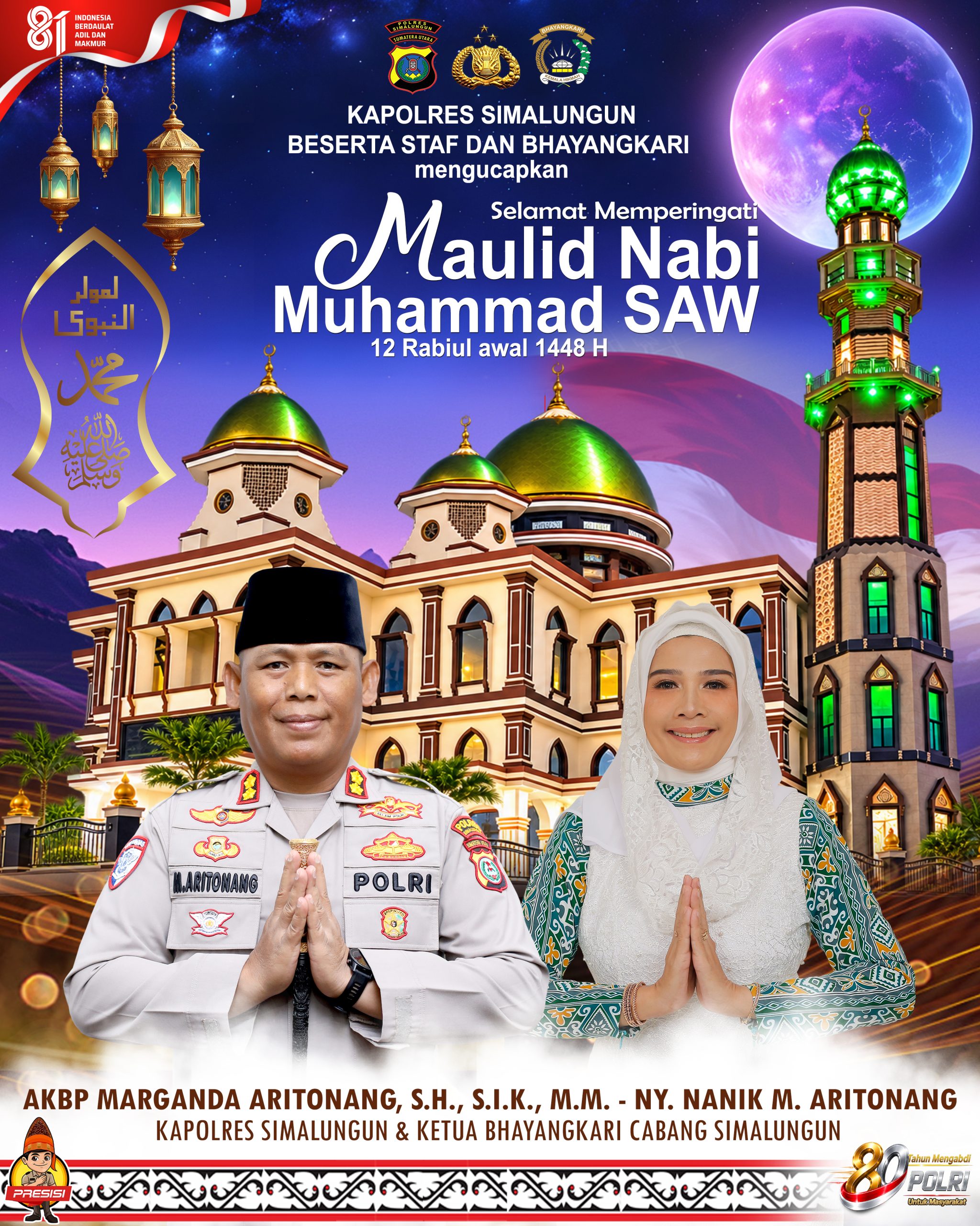 Teladani Akhlak Rasulullah, Kapolres Simalungun Ajak Masyarakat Perkuat Toleransi dan Kerukunan