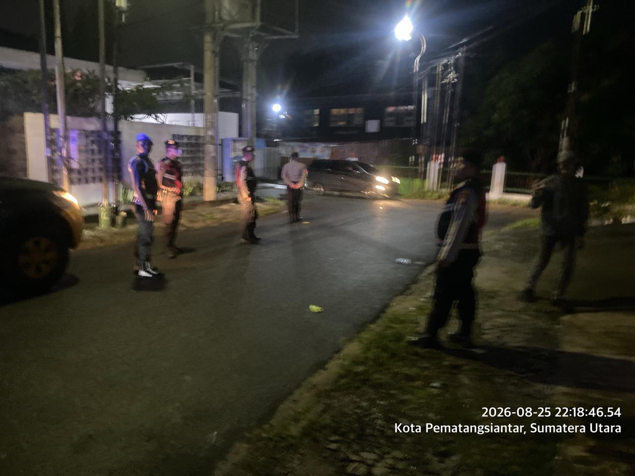 Malam Hari, Polres Pematangsiantar Hadir Jaga Keamanan Warga Lewat Patroli BLP