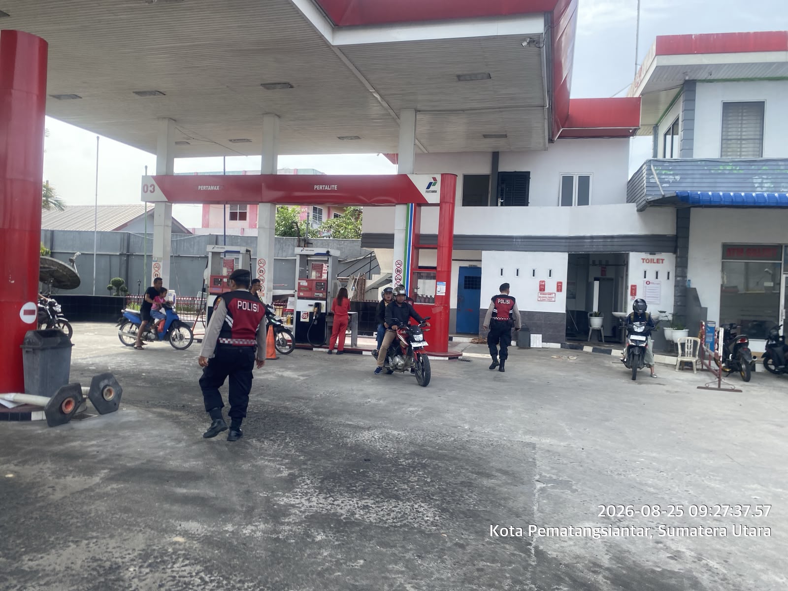 Jaga Rasa Aman Warga, Sat Samapta Polres Pematangsiantar Intensifkan Monitoring SPBU