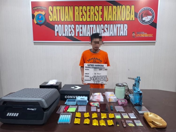 Gudang Narkoba Terbongkar di Siantar Marimbun, Kurir Diamankan Bersama Sabu dan Puluhan Ekstasi