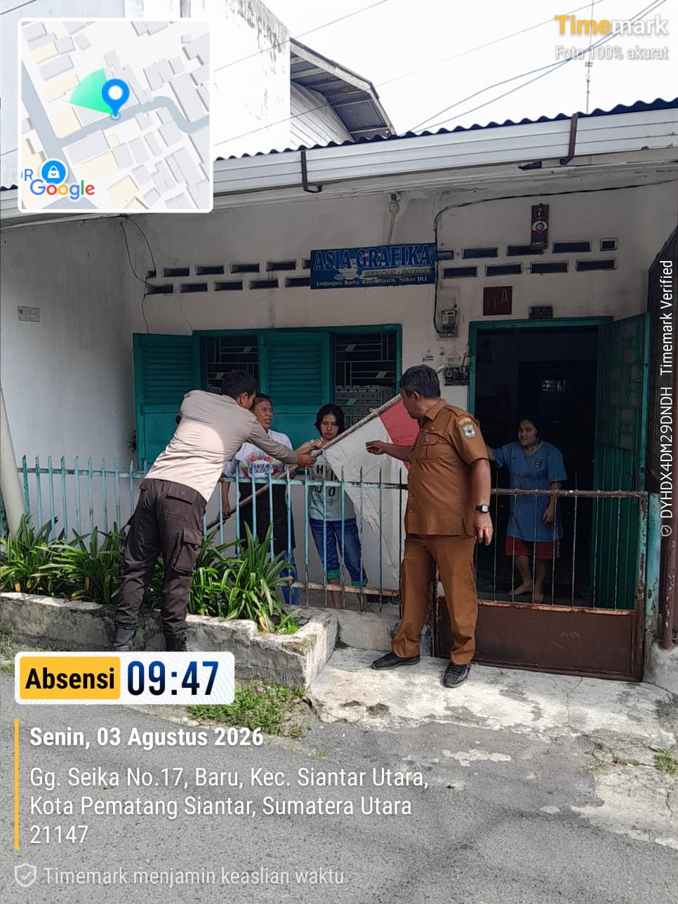 Semarak Kemerdekaan Dimulai dari Rumah, Polsek Siantar Utara Imbau Warga Pasang Bendera Merah Putih