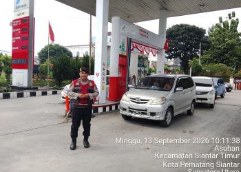 Pastikan SPBU Aman, Sat Samapta Polres Pematangsiantar Pantau Stok BBM di Dua Lokasi