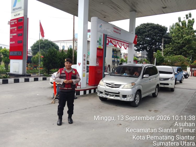 Pastikan SPBU Aman, Sat Samapta Polres Pematangsiantar Pantau Stok BBM di Dua Lokasi