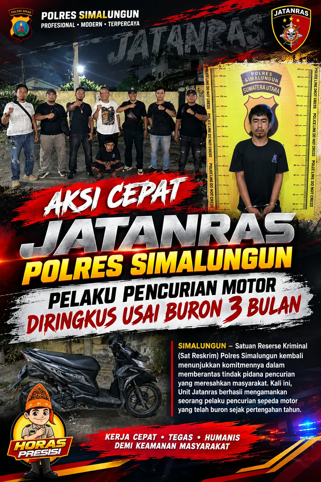 Kunci Motor Masih Menempel, JHON FREDI Bawa Kabur Suzuki Spin hingga Akhirnya Diciduk Jatanras