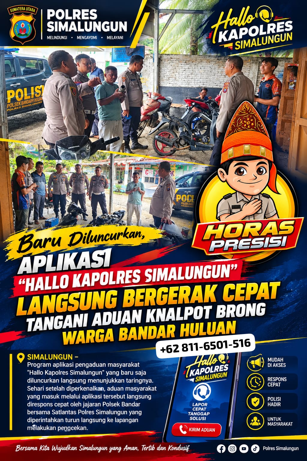 Belum Sehari Mengudara, “Hallo Kapolres Simalungun” Langsung Turun Tangan Atasi Knalpot Brong