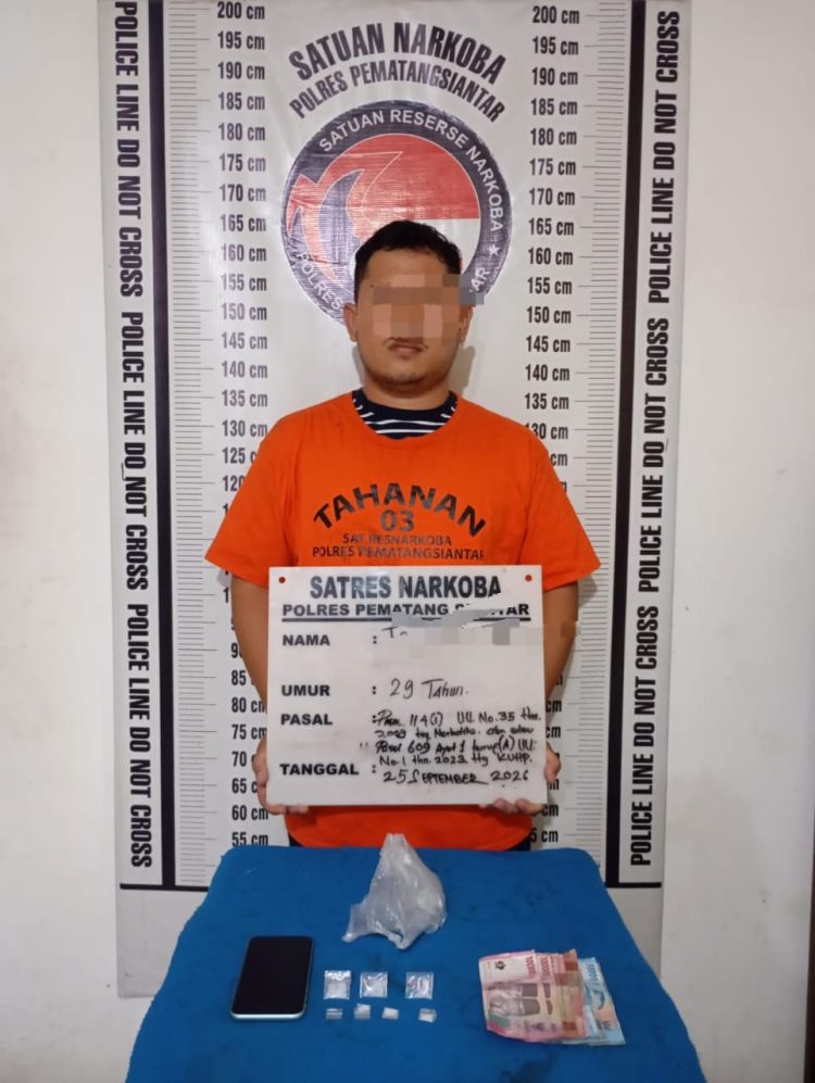 Sabu 2,66 Gram Disimpan di Doorsmer, Polisi Ringkus TW di Jalan Pane Pematangsiantar