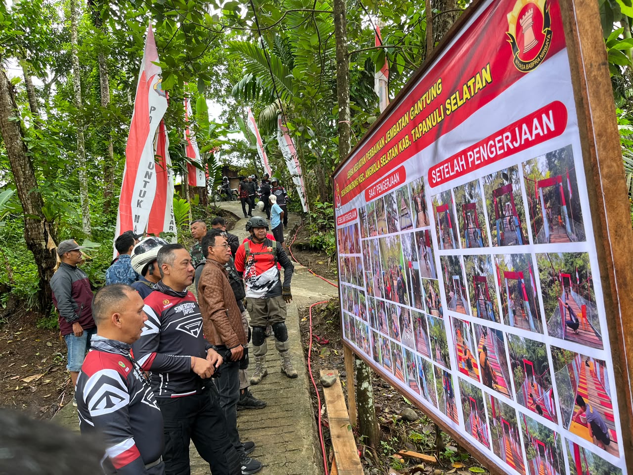 Wujud Gotong Royong Brimob dan Warga, Jembatan Rambin Sibong-bong Siap Kembali Digunakan