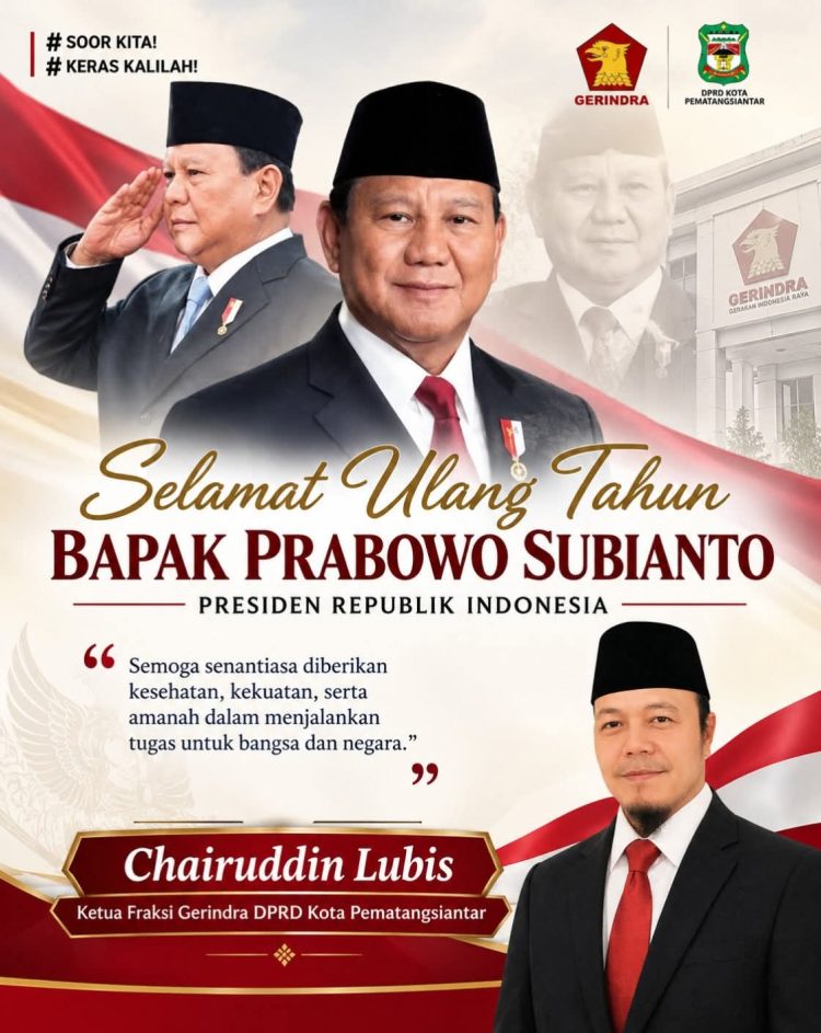 Prabowo Subianto Bertambah Usia, Chairuddin Lubis: Perjuangan Gerindra Harus Dirasakan Rakyat