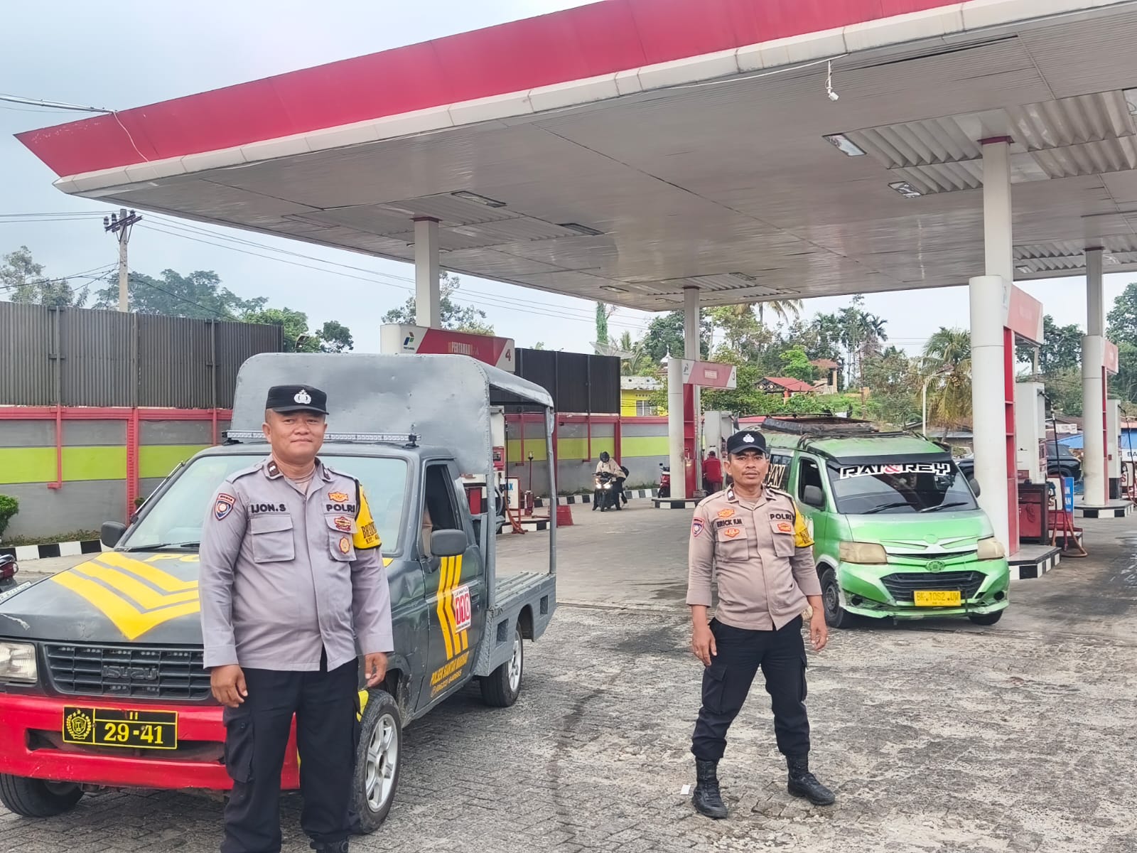 SPBU Jadi Titik Pantauan Polisi, Polsek Siantar Marihat Cegah Gangguan Kamtibmas