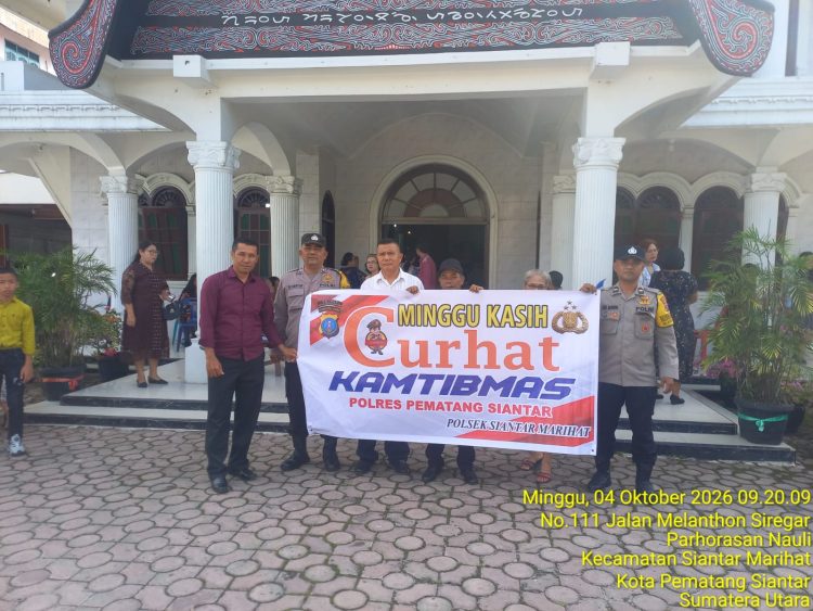 Polsek Siantar Marihat Masuk Gereja, Jemaat Diajak Aktif Jaga Kamtibmas