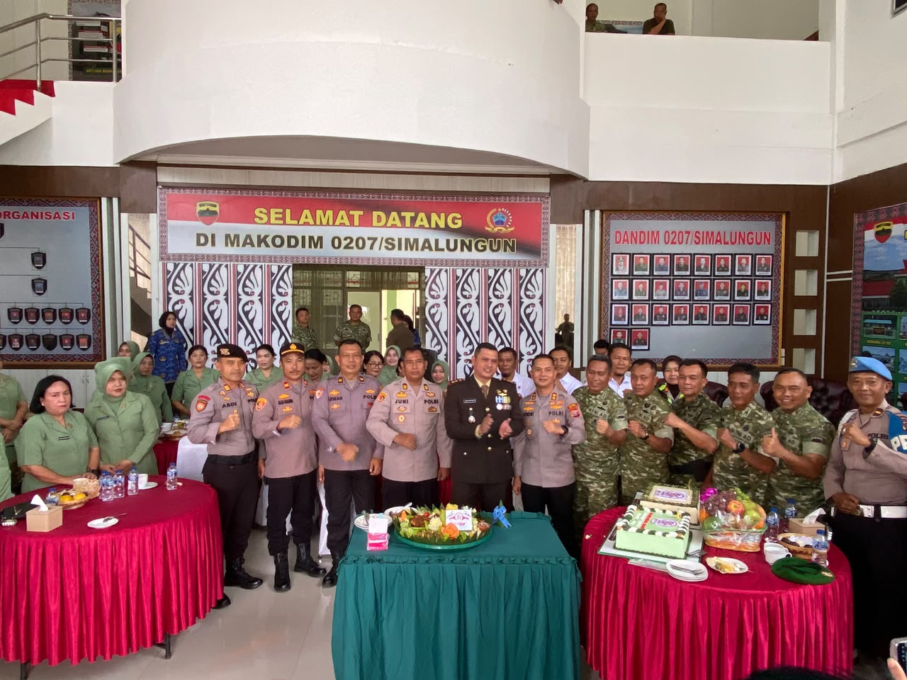 Surprise HUT TNI ke-81, Kapolres Pematangsiantar Perkuat Soliditas TNI-Polri