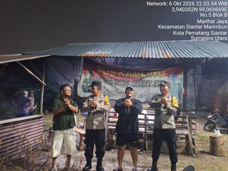 Cegah Gangguan Kamtibmas, Bhabinkamtibmas Polsek Siantar Marihat Pantau Pos Kamling