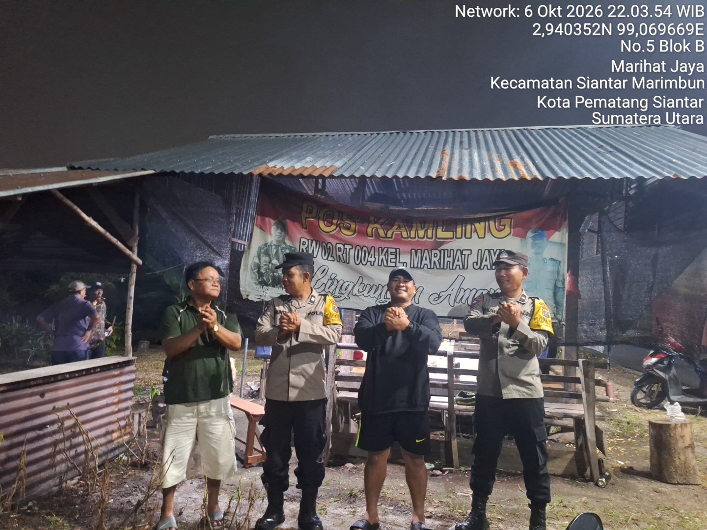 Cegah Gangguan Kamtibmas, Bhabinkamtibmas Polsek Siantar Marihat Pantau Pos Kamling