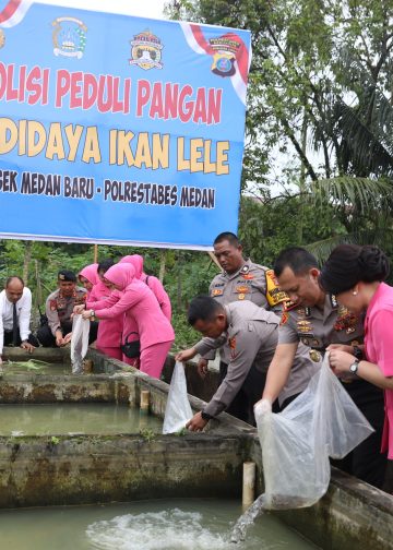 Polrestabes Medan Tebar 16.000 Bibit Lele
