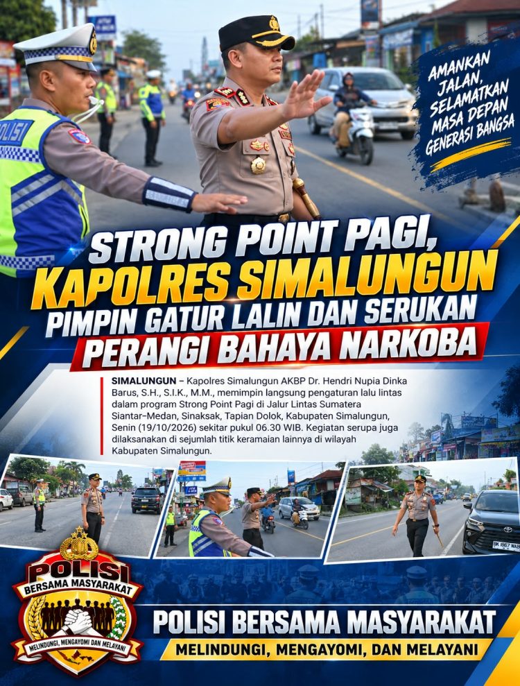 Strong Point Pagi, AKBP Hendri Nupia Dinka Barus Pimpin Pengaturan Lalu Lintas di Jalur Padat Sinaksak