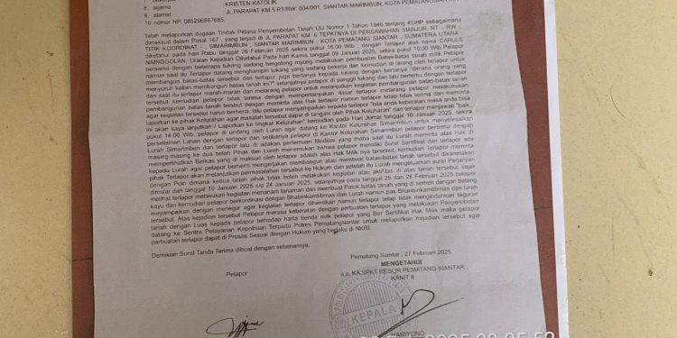 Laporan Penyerobotan Tanah Mandek Lebih Setahun, Kuasa Hukum Warga Keluhkan Kinerja Polres Pematangsiantar
