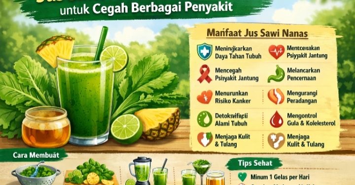 Jus Sawi Nanas Minuman Alami yang Bantu Cegah Berbagai Penyakit