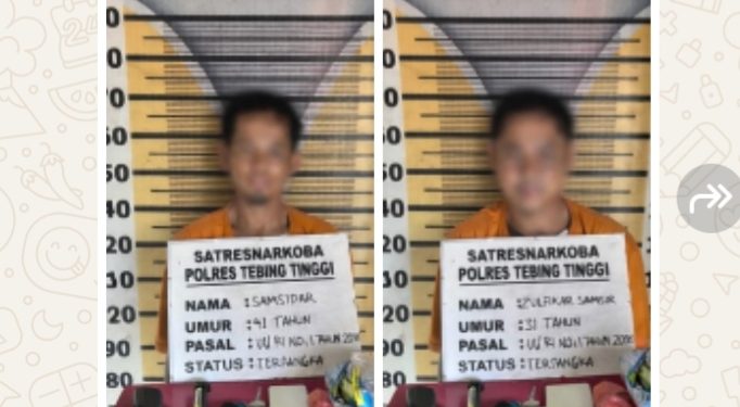 Polres Tebing Tinggi Ungkap Peredaran Sabu 100 Gram di SPBU Kampung Lalang, Dua Pelaku Ditangkap
