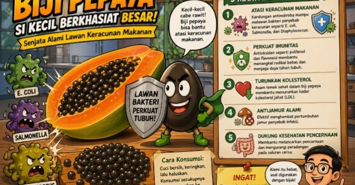 Biji Pepaya yang Selama Ini Dibuang, Ternyata Punya “Senjata” Lawan Keracunan Makanan