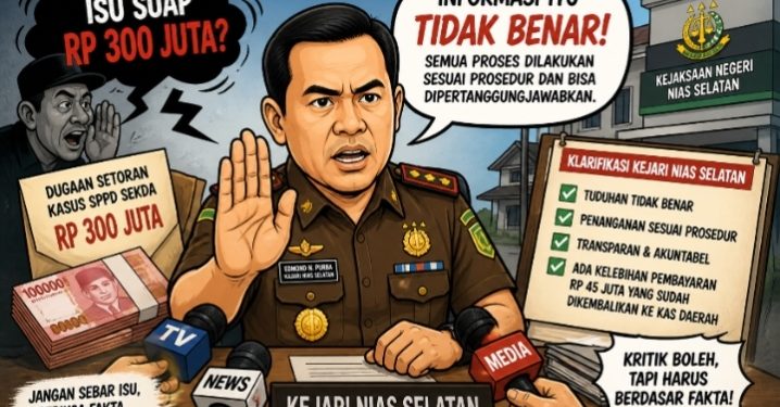 Bantah Isu “Setoran Rp300 Juta”, Kajari Nisel Tegaskan Penanganan Kasus SPPD Transparan dan Berbasis Fakta