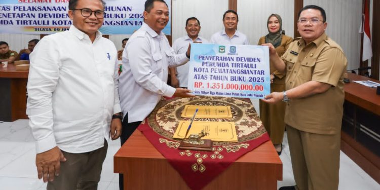 Laba Tembus Rp2,8 Miliar, Perumda Tirta Uli Setor Dividen Rp1,35 Miliar ke Pemko Pematangsiantar