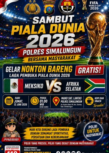 Polres Simalungun Gelar Nobar Gratis Laga Pembuka Piala Dunia 2026, Siapkan Kopi dan Camilan untuk Masyarakat